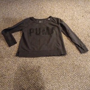 PUMA Women's Gray Scoop Neck Sweater Size L